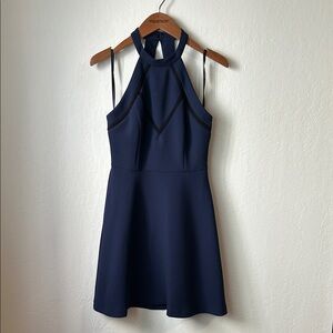 BCBG Navy Halter Mini Dress